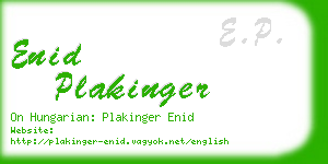 enid plakinger business card